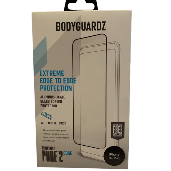 Bodyguardz PURE 2 EDGE Glass Screen Protector iPhone XS Max. - Picture 1 of 4